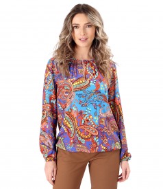 Digital printed viscose blouse