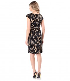 Elastic jersey dress with animal print