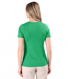 Fine elastic jersey blouse with waist band