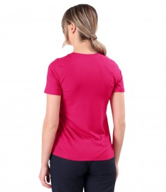 Elastic jersey blouse with rips band at the waist