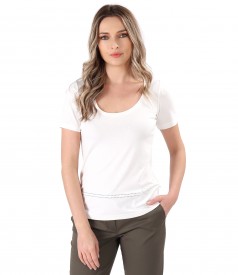 Elastic jersey blouse with rips band at the waist