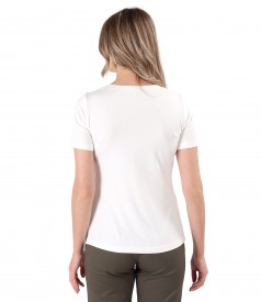 Elastic jersey blouse with rips band at the waist