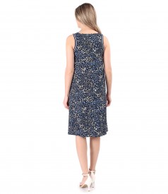 Jersey casual dress with decorative elastic trim