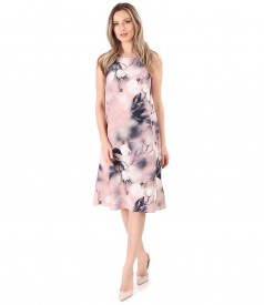 Viscose casual dress printed with floral motifs