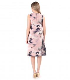 Viscose casual dress printed with floral motifs