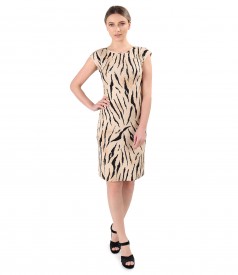 Elastic jersey dress with animal print