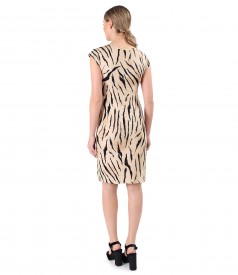 Elastic jersey dress with animal print