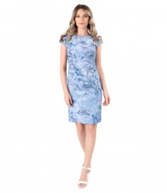 Elastic jersey dress with embossed patern