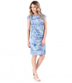 Elastic jersey dress with embossed patern