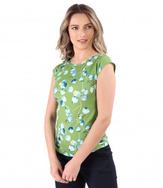 Viscose elastic jersey blouse