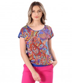 Digitally printed viscose blouse