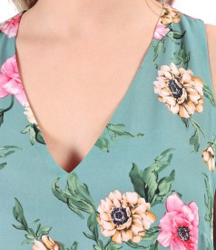 Printed midi dress with floral motifs