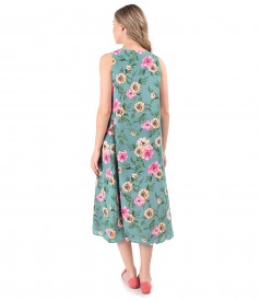 Printed midi dress with floral motifs
