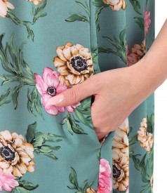 Printed midi dress with floral motifs