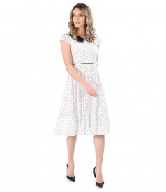 Elegant viscose dress with round collar with sequins