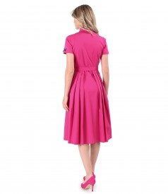 Elastic cotton shirt dress