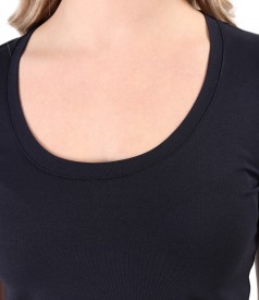 Elastic jersey blouse with rips band and anchor on the face