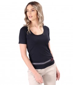 Elastic jersey blouse with rips band and anchor on the face