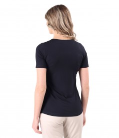 Elastic jersey blouse with rips band and anchor on the face