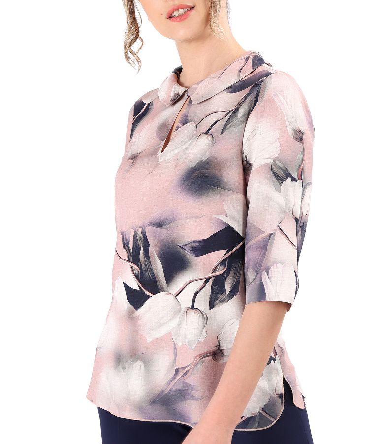 Elegant blouse made of viscose with linen