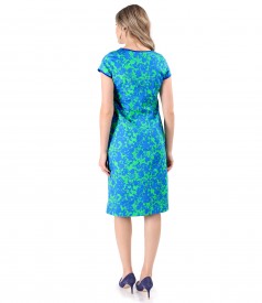 Elastic cotton dress printed with floral motifs