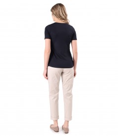 Jersey blouse and stretch cotton pants