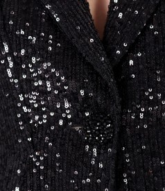 Elegant black sequin jacket