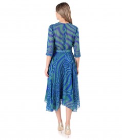 Elegant printed veil dress