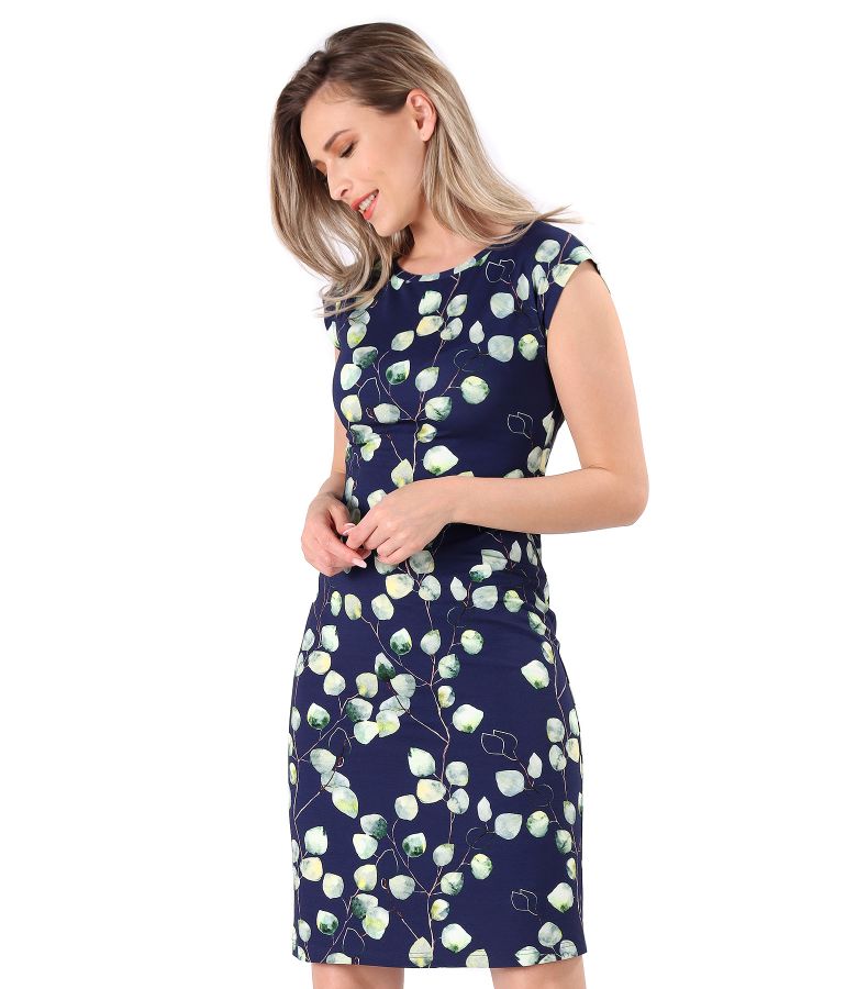 Elastic jersey dress with floral print