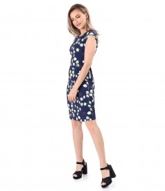 Elastic jersey dress with floral print