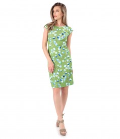 Elastic jersey dress with floral print