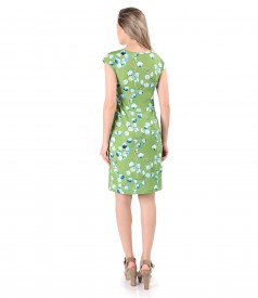 Elastic jersey dress with floral print