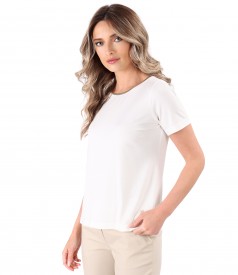 Elegant blouse made of fine elastic jersey with 3/4 sleeves