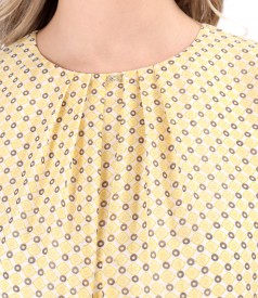 Printed veil blouse with geometric motifs