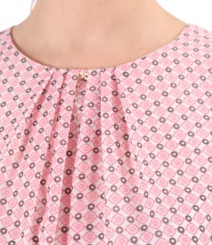 Printed veil blouse with geometric motifs