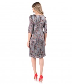 Natural silk dress printed with paisley motifs