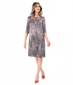 Natural silk dress printed with paisley motifs