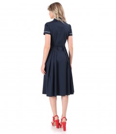 Elastic cotton shirt dress