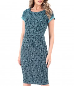 Elastic brocade business dress with cotton