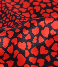 Digitally printed silk dress with hearts