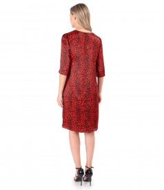 Digitally printed silk dress with hearts