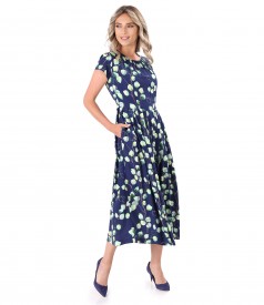 Viscose midi dress printed with floral motifs