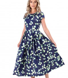 Viscose midi dress printed with floral motifs