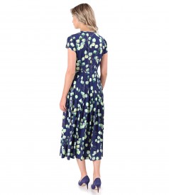 Viscose midi dress printed with floral motifs