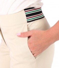 Ankle pants made of tencel with cotton