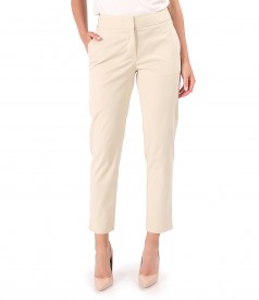 Ankle pants made of tencel with cotton