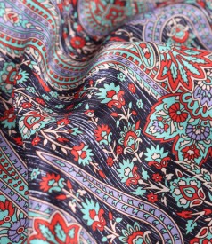 Natural silk blouse printed with paisley motifs