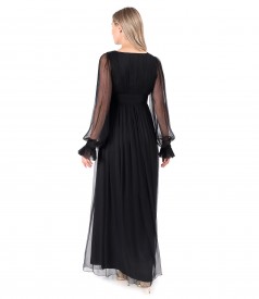 Long dress made of natural silk veil