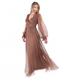 Long dress made of natural silk veil