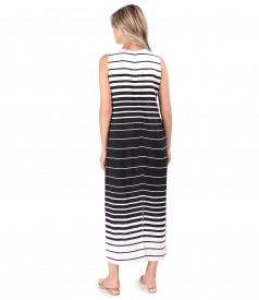 Long striped viscose dress